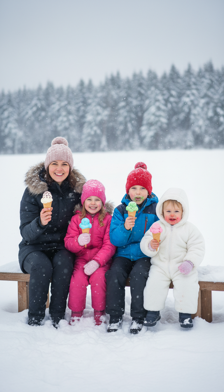 Winter family ice cream