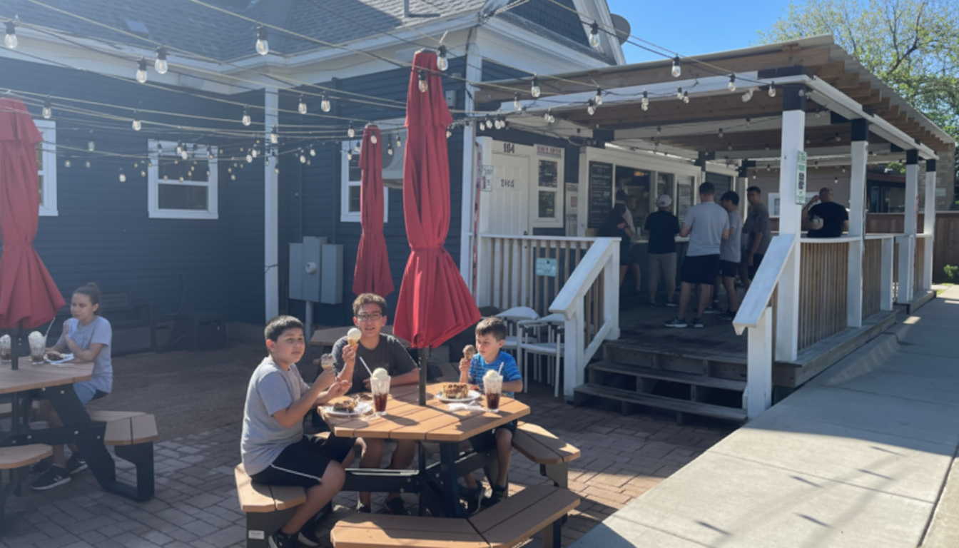 Families on the patio